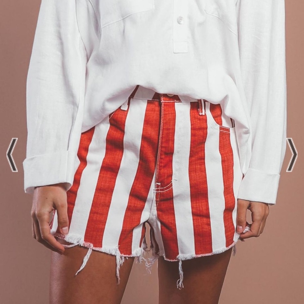 NWOT Show Me Your Mumu Arizona High Waisted Shorts Candy Stripe size 25